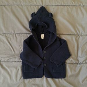 GAP Navy Kids Hooded Knit Jacket